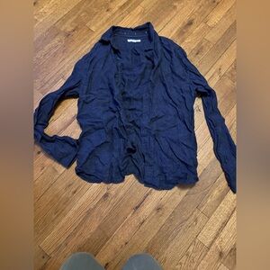 Banana Republic Navy Button Down Shirt 100% Linen